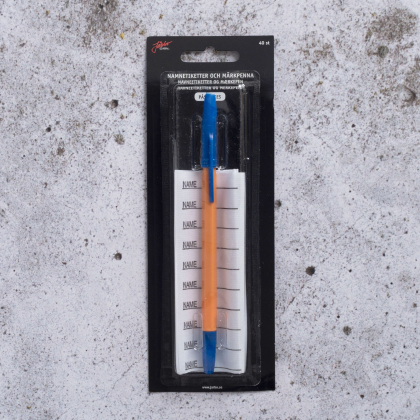 Namnetiketter och märkpenna påstrykes 40st