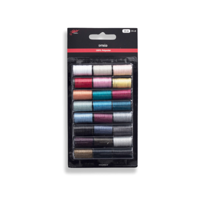 Multipack polyestertråd 24 färger x 10m