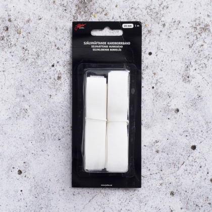 Självhäftande kardborrband 20mm x 1m vit