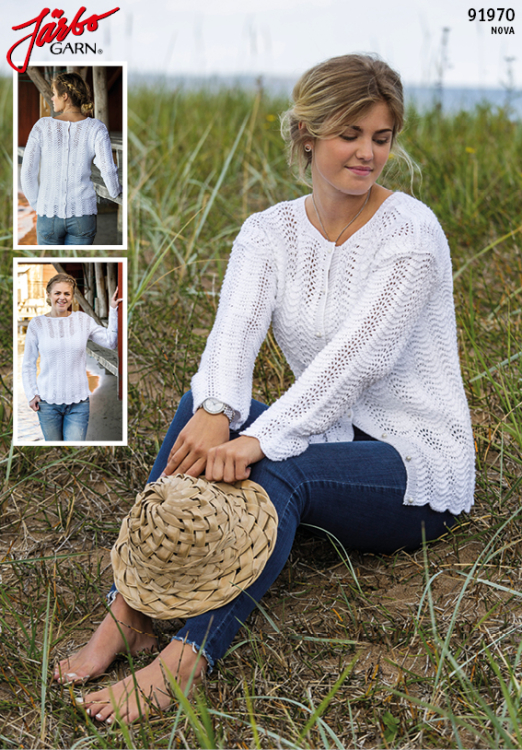 Vändbar damkofta med spetsmönster