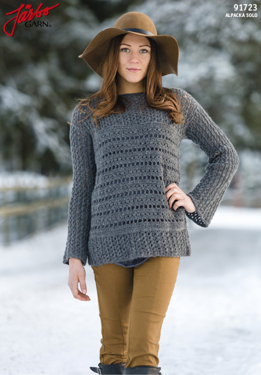 Stickad och virkad spetsmönstrad tunika