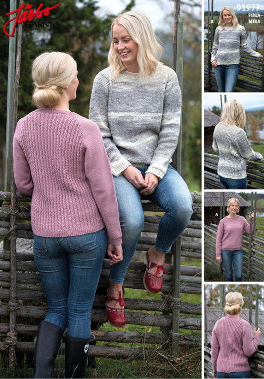 Damtröja med flätmönster bak