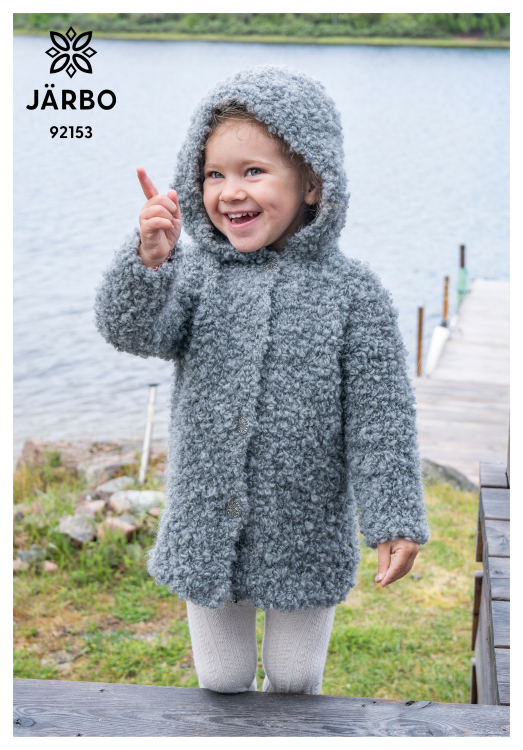 Lurvig jacka med huva till barn