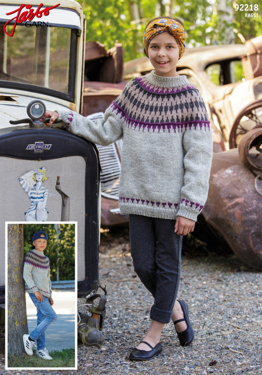 Medalfell – barntröja med mönstrat ok