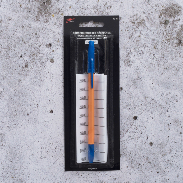 Namnetiketter och märkpenna påstrykes 40st