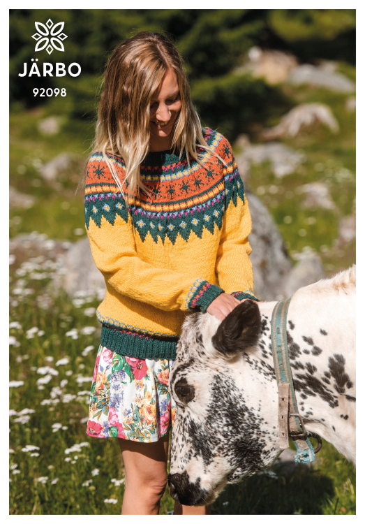 Solros - rundstickad tröja med mönsterok