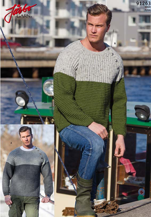 Herrtröja med raglan i två färger