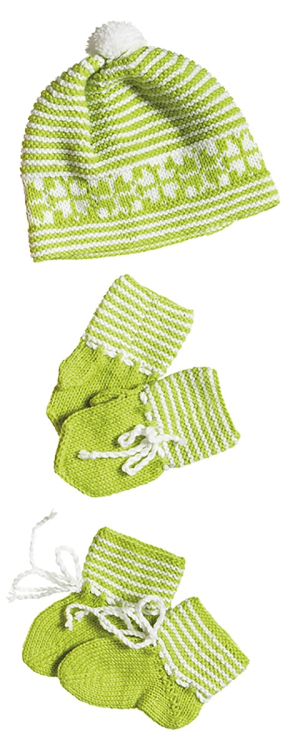 Babyset med rutor och åttabladsrosor