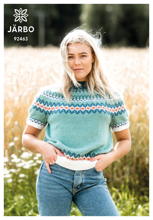 Karamell - kortärmad tröja med mönsterok