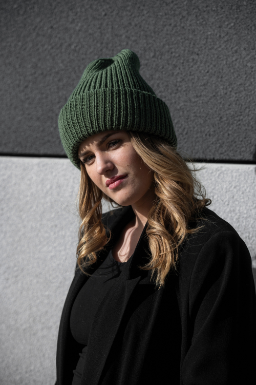 Camo - ribbstickad mössa