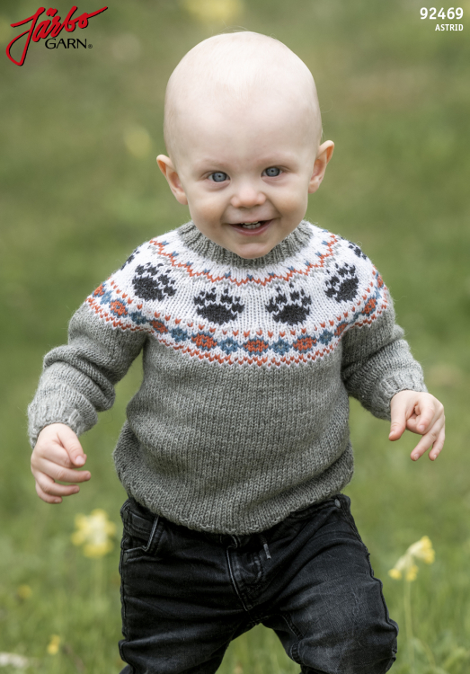 Vilde - babytröja med broderade tassavtryck