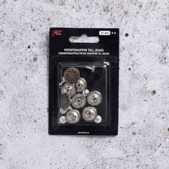 Patentknappar oxyd jeans 17mm 8st