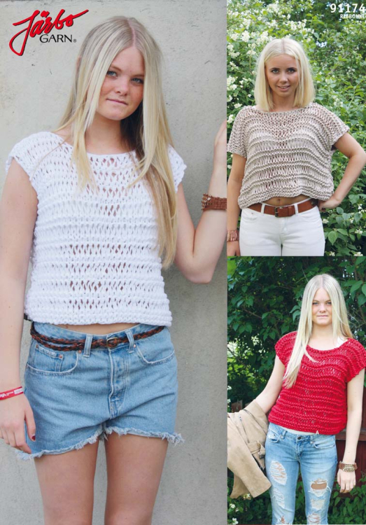 Grovt linne i rätstickning & långa maskor