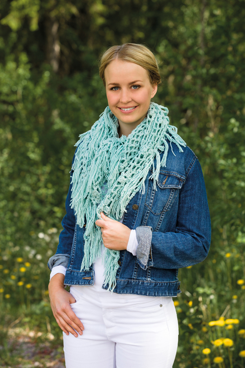 Linas trekantssjal med blommor